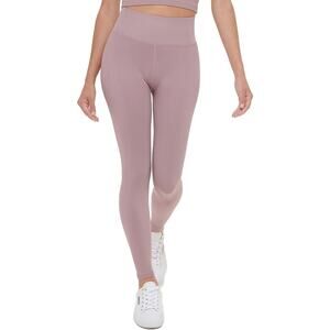 Calvin Klein Womens 7/8 Leggings Small Dusty Pink Stretch High Waist Ribbed NWT
